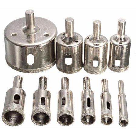 10 st diamantbelagda HSS borrbitsset kakel marmor glas keramik hålsåg borrbitar för elverktyg 6mm-32mm (023-126in)