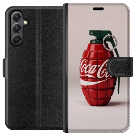 Kompatibelt Lommeboketui til Samsung Samsung Galaxy A24 4G Kunstnerisk illustrasjon av Coca Cola granateple i rødt og grønt, pop art inspirert motiv