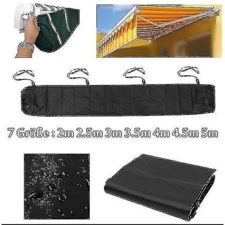 Utendørs Markise Vanntett Trekk, Inntrekkbar Rullepersienning Støvtett Trekk 2.5m