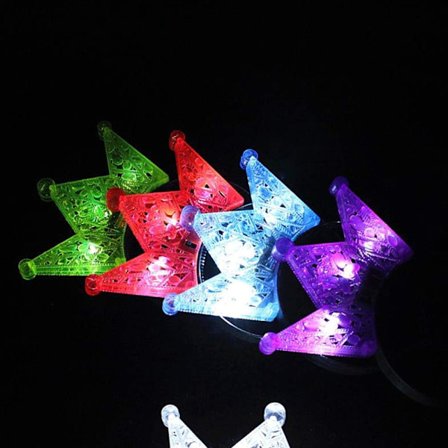 5 st Lysande Kronor Diadem (Slumpmässiga Färger) LED Blinkande Diadem för Festliga Flickor Pojkar Födelsedagsfester