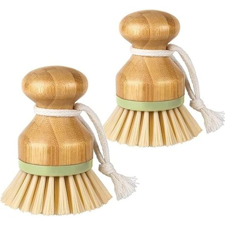 Oppvaskbørste i bambus, skrubbebørste i tre - Oppvaskbørste i bambus, børste kompatibel med oppvask
