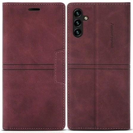 Samsung Galaxy A26 5G Lompakkokotelo Magneettisella Sulkemisella Nahkainen Puhelinkotelo - Musta[HK]