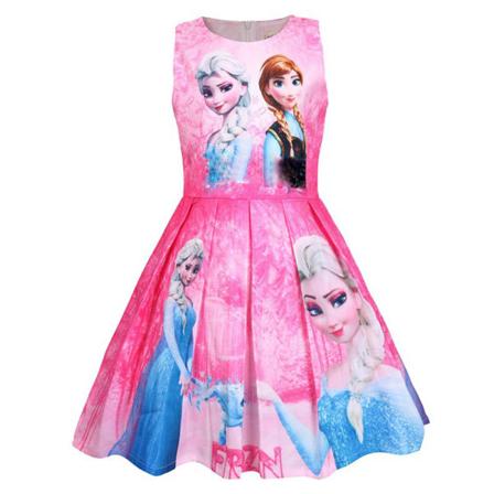 Flickor Prinsessadräkt Cosplay Klä upp till Halloweenfest rose red 110cm rose red 110cm