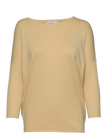 Milasz R-Neck Pullover Pullover Striktrøje Gul Saint Tropez