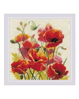 Broderipakke Bilde Valmue Blomster - Riolis