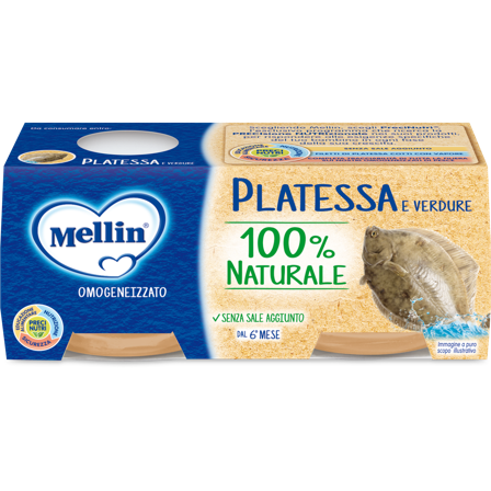 Mellin Omogeneizzato Platessa 6M+ 2x80g