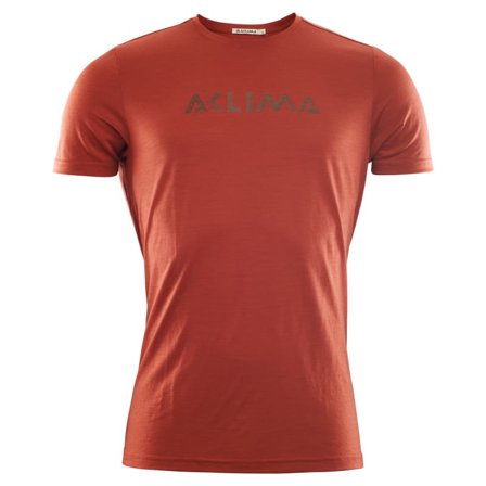Aclima LightWool T-shirt Logo Man Men short-sleeved sweaters Red XL