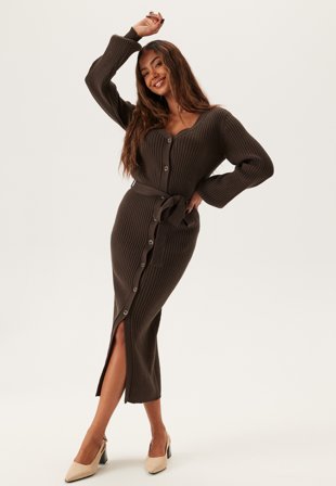 BUBBLEROOM Rib Knitted Cardigan Dress Vaatteet