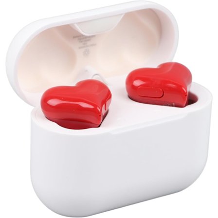 Hjärtformade Trådlösa Hörlurar, Söta Trådlösa Öronproppar, Bluetooth Trådlösa Hörlurar med Laddningsfodral, för Träning, Sport, Utomhusresor