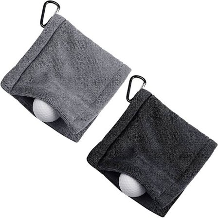 2 golfhanddukar med karbinhake, golfhandduk 5 x 5 tum Mikrofiber