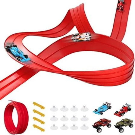 5 Meter DIY Fleksibelt Bilbane Racing Sæt til Småbørn Indendørs Udendørs Leg-FF-