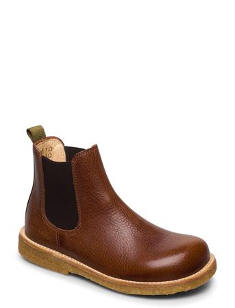 Booties - Flat - With Elastic Brown ANGULUS