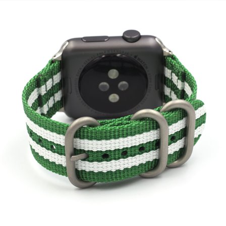 Zulu-armband till Apple Watch 38/40/41mm – Grönvitt/Hammarby | Armband Från Yedi