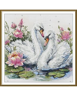 Broderikit Tavla Kärlekens svanar - Nova Sloboda