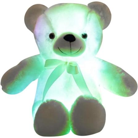 Led-nallekarhu pehmolelu, värikäs valaistu kaveri, 50 cm