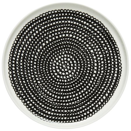 Marimekko Siirtolapuutarha tallerken, 20 cm. - Hvid og sort | KitchenOne