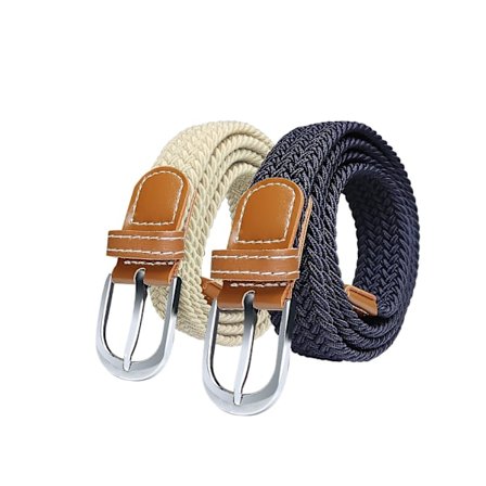 Damenbelter X 2 stk - Elastisk belte for kvinner, damebelter til jeansbukser, slank lerretsbelte