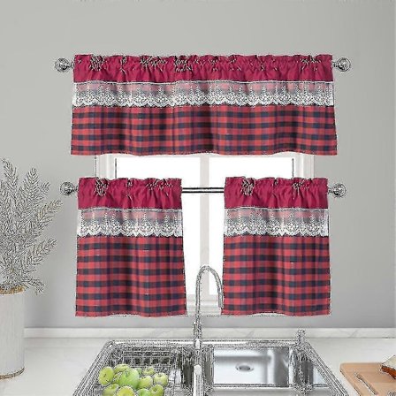 Kjøkkengardiner Dekor Vindusgardin Luksus Kafékappa Toppgardiner (FMY)