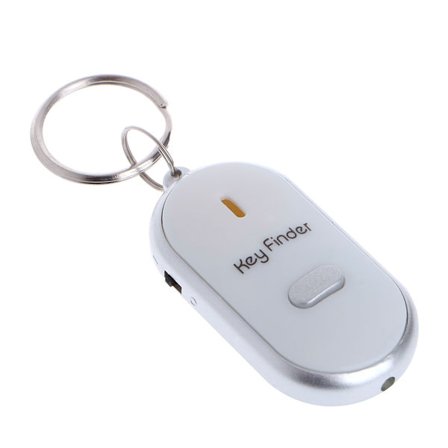 Hvid LED til Key Finder Locator til Key Tag Anti-tabt lydinduktion LED Blinkende Bipper Nøglering til Mand Kvinde Dail