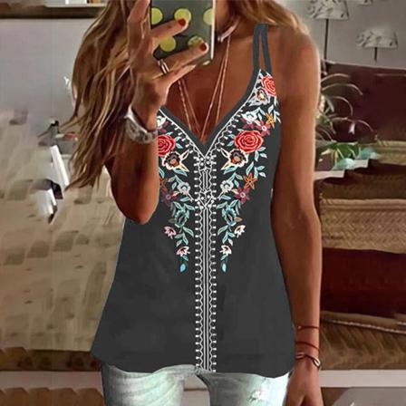 Ärmlösa Linnen För Kvinnor Spaghetti Strap T-shirts
