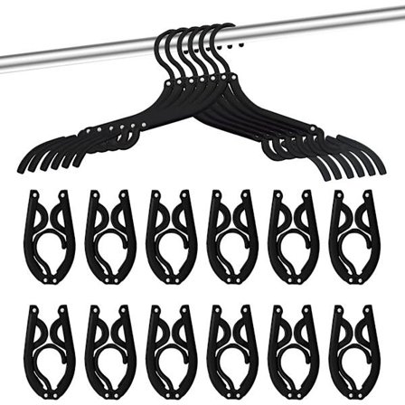 12 stk. rejsehængere - bærbare, sammenklappelige tøjhængere til rejser A