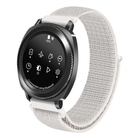 Samsung Galaxy Watch (46mm) kellolle nailoni vaihto ranneke missä tarranauha kiinnitys - Valkoinen White