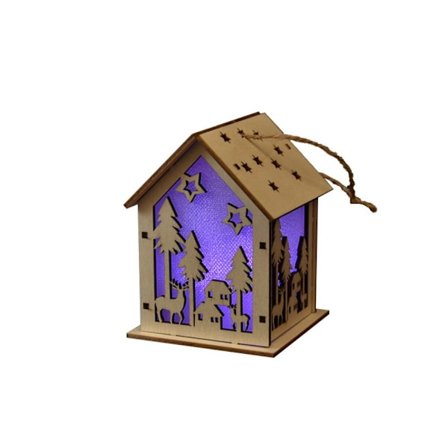 2ST Julljus Trähus Luminous Cabin 7X7X9CMFOREST