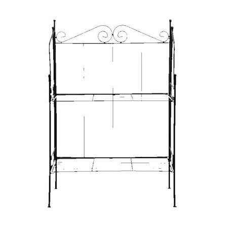 2-niveau hylde - L 56,5 x B 25,9 x H 79,3 cm - Sort