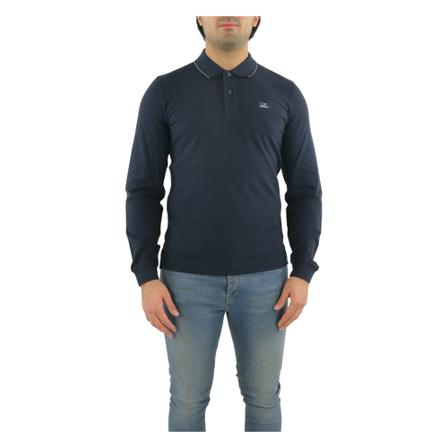 C.p. Company, Polo - Long Sleeve Niebieski, Mężczyzna, Rozmiar: S