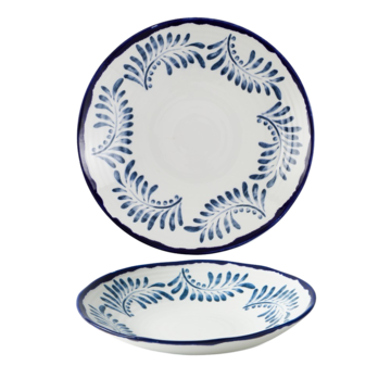 Tallrik Djup Harvest Vit/Blå