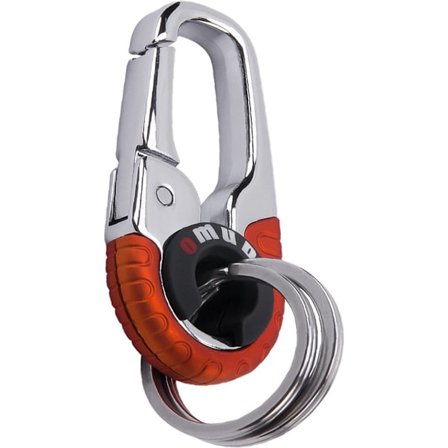 Karabinhage nøglering | Flaskeholder | Taktisk spænde udendørs | Campingtilbehør | Karabinhage nøglering | Med 2 ringe | Orange