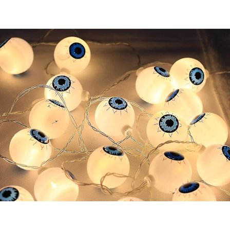 Halloween Lyskæde 10 Fod 20 LED Til Halloween Dekorationer Udendørs Indendørs Øjenæble [DB]