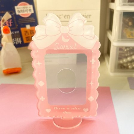 Fotokortshållare Ram Display Hållare Stativ VIT