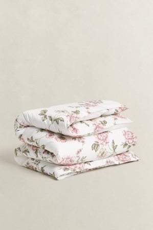 GANT Wohnaccessoires Einzelbettbezug mit Blumen-Print (155x220) Rosa
