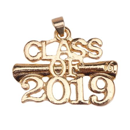 2 stk. Halskjede-anheng for studenter, kreativt og vakkert anheng for dekorasjon til eksamen, gave til studenter Golden 2pcs