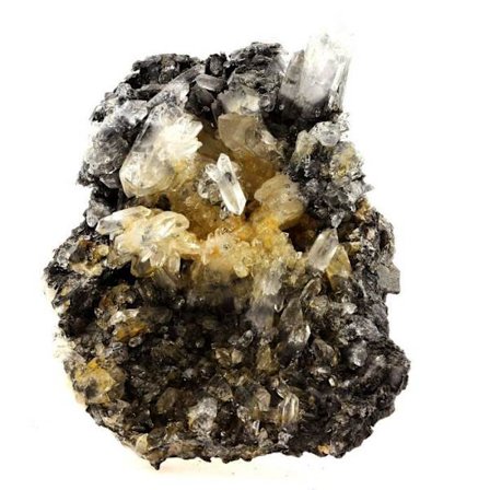 Stenar och mineraler. Kvarts, Klorit. 873,5 cent. Lauzière-massivet, Savoie, Frankrike..