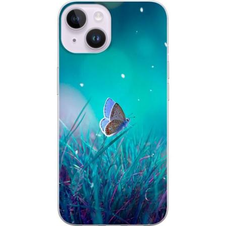 Apple iPhone 15 Läpinäkyvä kuori Sininen perhonen