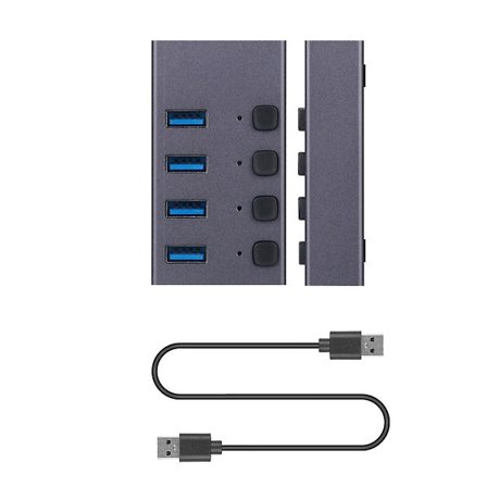 USB3.0-delare 4-ports laddning Multi-gränssnitt HUB med switch