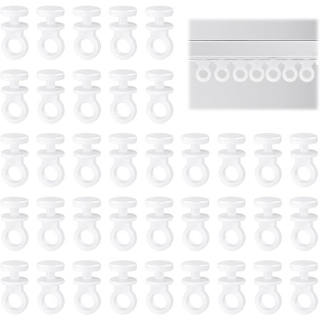 100 Stycken Gardinkrokar Skenglidare Vita Plastgardinrullar Vit Gardinstång Glidkrok Stark Lastkapacitet Gardinband Tillbehör