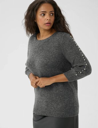 Kaffe Curve Kcletty Pullover - Grey - XL