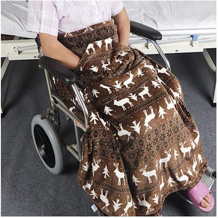 Tykt Tæppe til Kørestol Blødt Fleece Tæppe Hold Varmen Knæ Tæppe til Hjemmekontor Sofa Stol