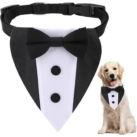 /NN/Hunde-butterfly, Justerbar Hunde-butterfly Smoking Kostume Formelt Hundetøj Kæledyrsfest Tux til mellemstore store hunde (M: Hals 30-50 cm) M