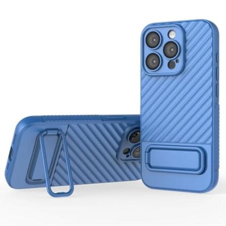 iPhone 15 Pro Mobilskal Kickstand Slim - Lyseblå