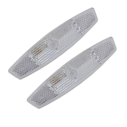 2 st Cykel Ekrar Reflektorer Katteögon Cykel Ekrar Reflektorer MTB Cykel Ekrar Reflektorer för Barn Vit, 11,6 * 2,7 cm