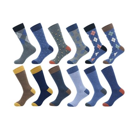 Herre Strømper Sokker Pakke med 12 Par, Herre Pustende Bomull