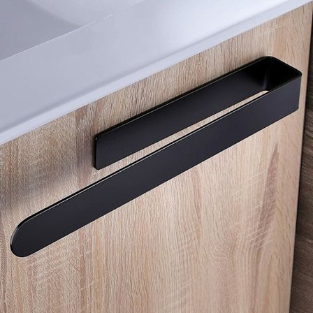 37cm Badhåndkleholder Svart Rustfritt Stål Håndkleholder Lim