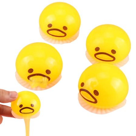 4 stk Stressreduserende Sugende Oppkastpressende Egg Antistressballer Sensoriske Leker Triks Vitsleker Gave til Barn