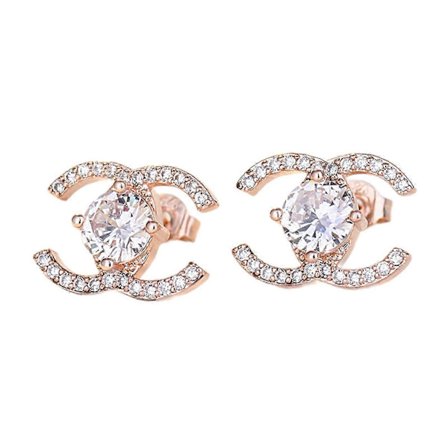 Ørestikker Dobbelt C Krystal Udsøgte Øreringe til Kvinder Bryllupssmykker til Dame Kvinder Piger Kæreste Sølv