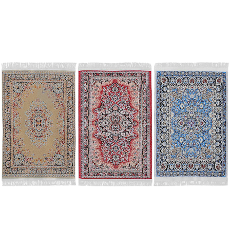 3 st Små Hus Mattor Miniatyr Mattor Mini Hus Inredning Leksaker (1:12 Skala)