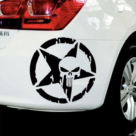 Punisher Skull Bilklistermærke Skull Pentagram Bilklistermærke Pakke 2 Pa